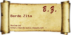 Berde Zita névjegykártya